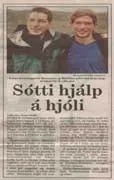Zeitungsausschnitt: Morgunblaðið (Island), 19.8.2000: Die Fahrradhelden von Island